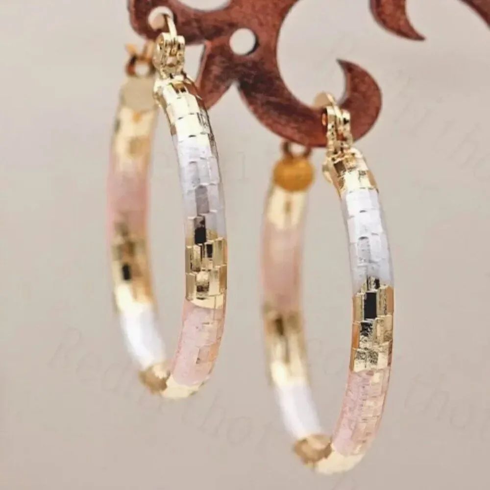 🔅🆕🔅Vintage Bohemian Golden 14K Gold Plated Hoop Earrings✨